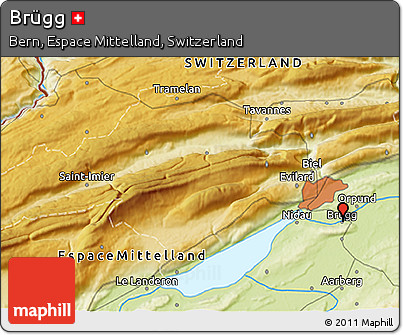 Physical 3D Map of Brügg