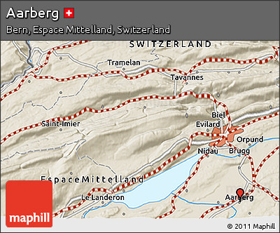 Shaded Relief 3D Map of Aarberg