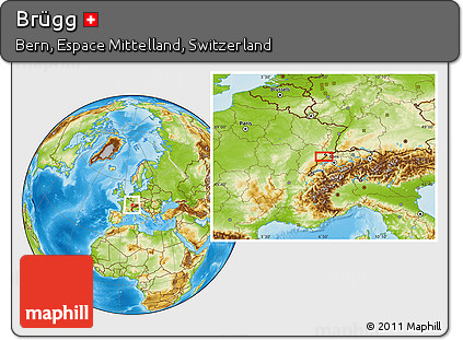 Physical Location Map of Brügg