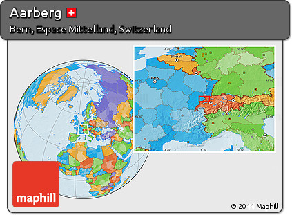 Political Location Map of Aarberg