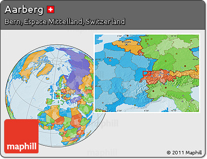 Political Location Map of Aarberg