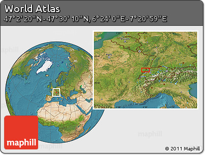 Satellite Location Map of the Area around 47° 16' 15" N, 6° 52' 30" E