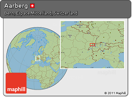 Savanna Style Location Map of Aarberg