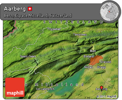 Satellite Map of Aarberg