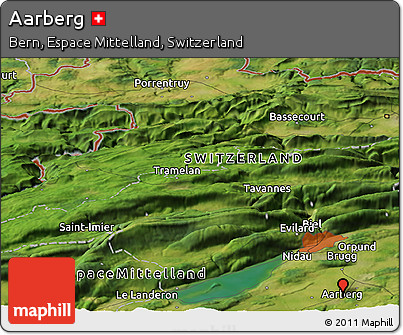 Satellite Panoramic Map of Aarberg