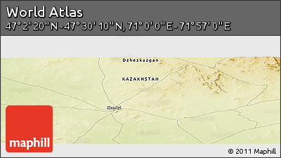 Physical Panoramic Map of the Area around 47° 16' 15" N, 71° 28' 29" E
