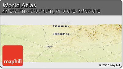 Physical Panoramic Map of the Area around 47° 16' 15" N, 71° 28' 29" E