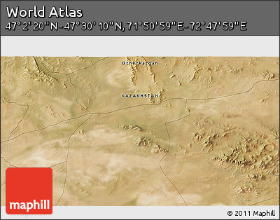Satellite 3D Map of the Area around 47° 16' 15" N, 72° 19' 29" E