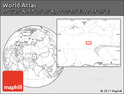 Blank Location Map of the Area around 47° 16' 15" N, 72° 19' 29" E