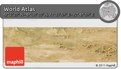 Satellite Panoramic Map of the Area around 47° 16' 15" N, 72° 19' 29" E