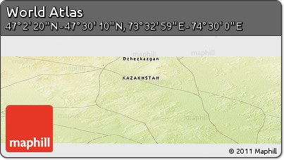 Physical Panoramic Map of the Area around 47° 16' 15" N, 74° 1' 30" E