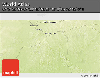 Physical 3D Map of the Area around 47° 16' 15" N, 75° 43' 29" E