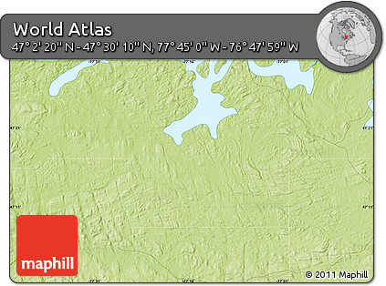 Physical Map of the Area around 47° 16' 15" N, 77° 16' 30" W