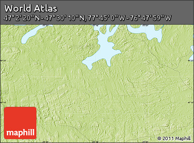 Physical Map of the Area around 47° 16' 15" N, 77° 16' 30" W