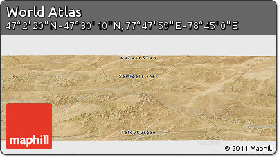 Satellite Panoramic Map of the Area around 47° 16' 15" N, 78° 16' 30" E