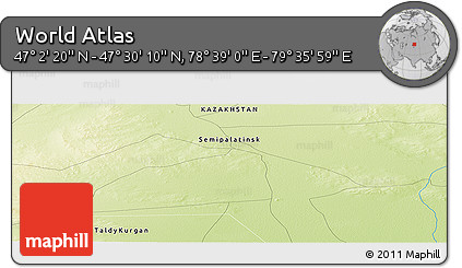 Physical Panoramic Map of the Area around 47° 16' 15" N, 79° 7' 30" E