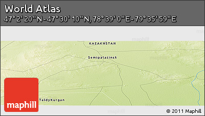 Physical Panoramic Map of the Area around 47° 16' 15" N, 79° 7' 30" E