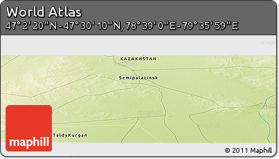 Physical Panoramic Map of the Area around 47° 16' 15" N, 79° 7' 30" E