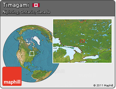 Satellite Location Map of Timagami