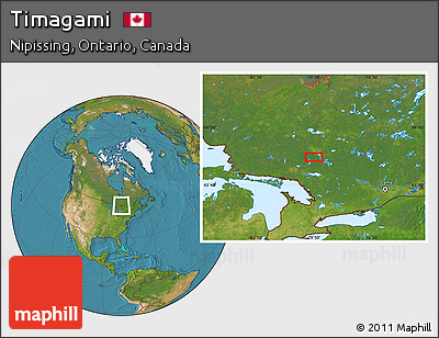 Satellite Location Map of Timagami