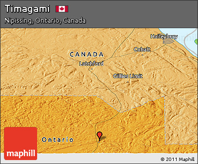 Political Panoramic Map of Timagami