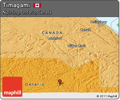 Political Panoramic Map of Timagami