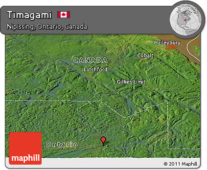 Satellite Panoramic Map of Timagami