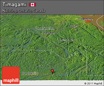 Satellite Panoramic Map of Timagami