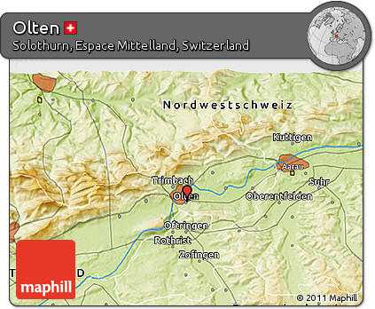 Physical 3D Map of Olten
