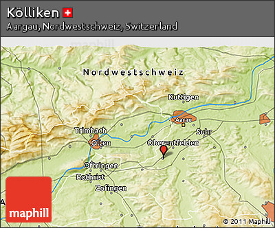 Physical 3D Map of Kölliken