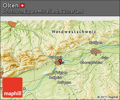 Physical 3D Map of Olten
