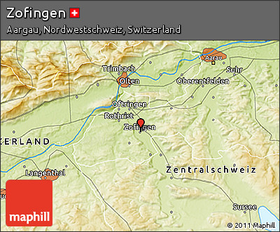 Physical 3D Map of Zofingen