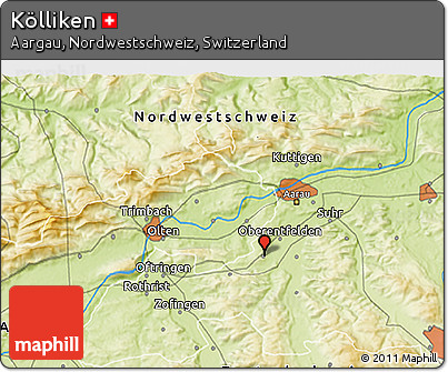 Physical 3D Map of Kölliken