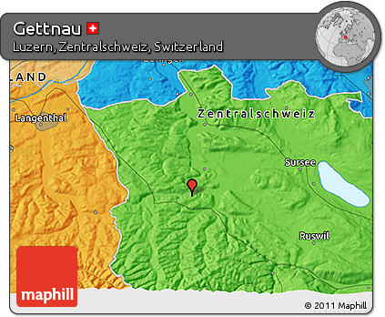 Political 3D Map of Gettnau
