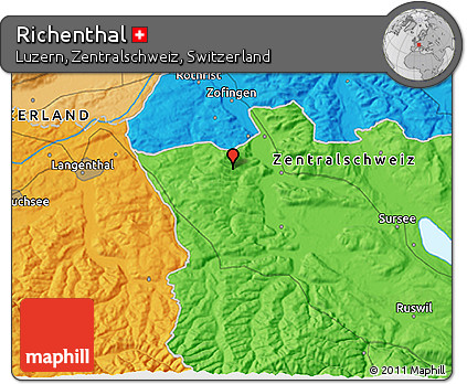 Political 3D Map of Richenthal