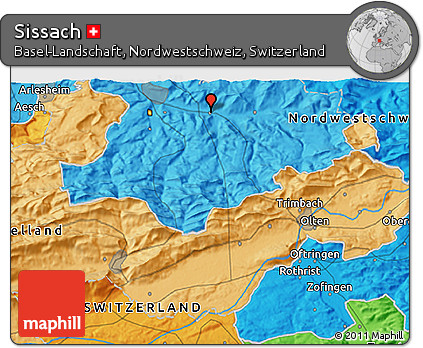 Political 3D Map of Sissach