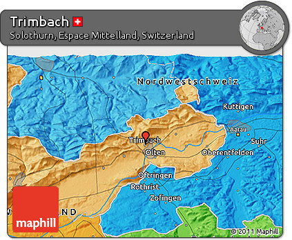 Political 3D Map of Trimbach