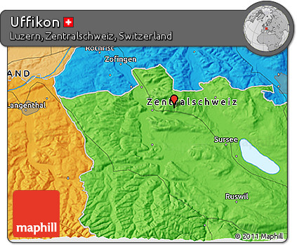 Political 3D Map of Uffikon