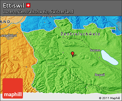 Political 3D Map of Ettiswil