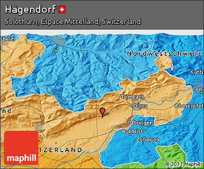 Political 3D Map of Hägendorf