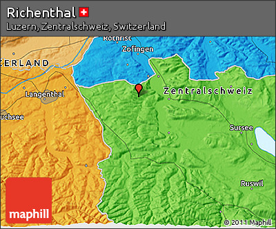 Political 3D Map of Richenthal