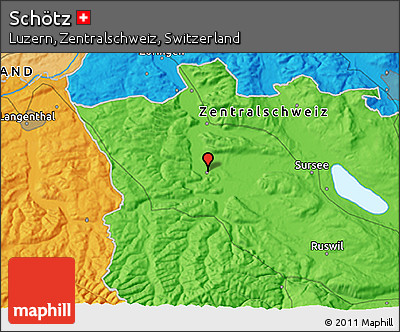 Political 3D Map of Schötz