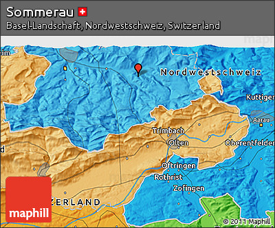 Political 3D Map of Sommerau