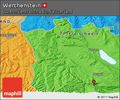Political 3D Map of Werthenstein