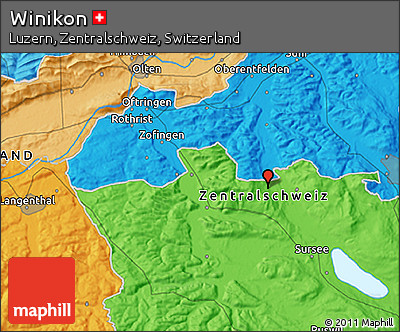 Political 3D Map of Winikon