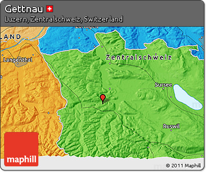 Political 3D Map of Gettnau