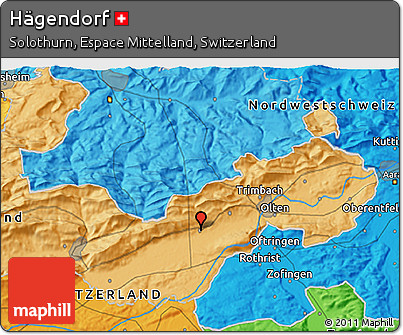 Political 3D Map of Hägendorf