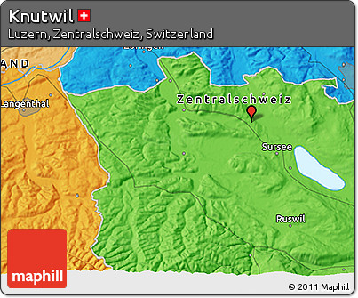 Political 3D Map of Knutwil