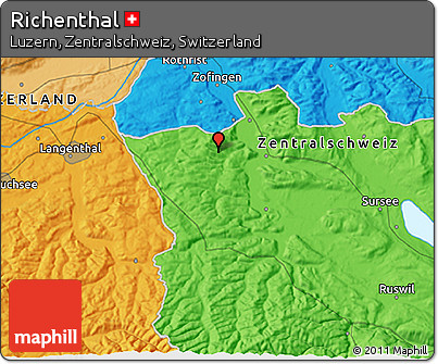 Political 3D Map of Richenthal