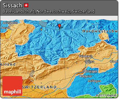 Political 3D Map of Sissach